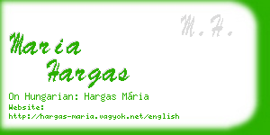 maria hargas business card